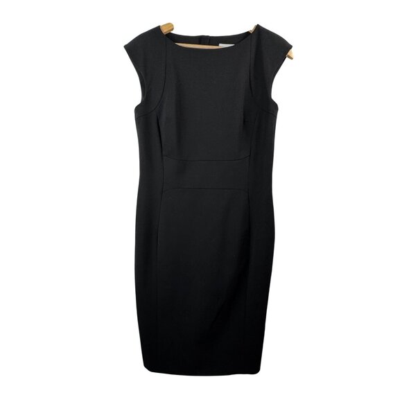 Jigsaw Virgin wool blend sheath classic dress minimalist black sz 10 - Picture 1 of 9